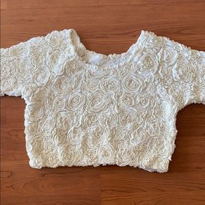 American Apparel 3D flower mesh jumper